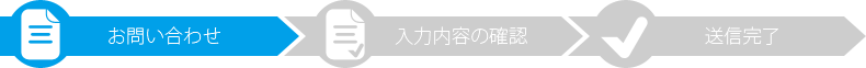 【お問い合わせ】⇒[入力内容の確認]⇒[送信完了]